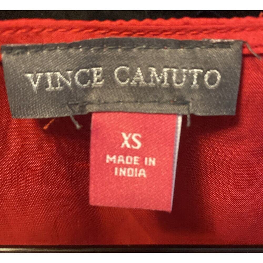 vince camuto Smocked Peplum Blouse XS Red NWT - Picture 2 of 3